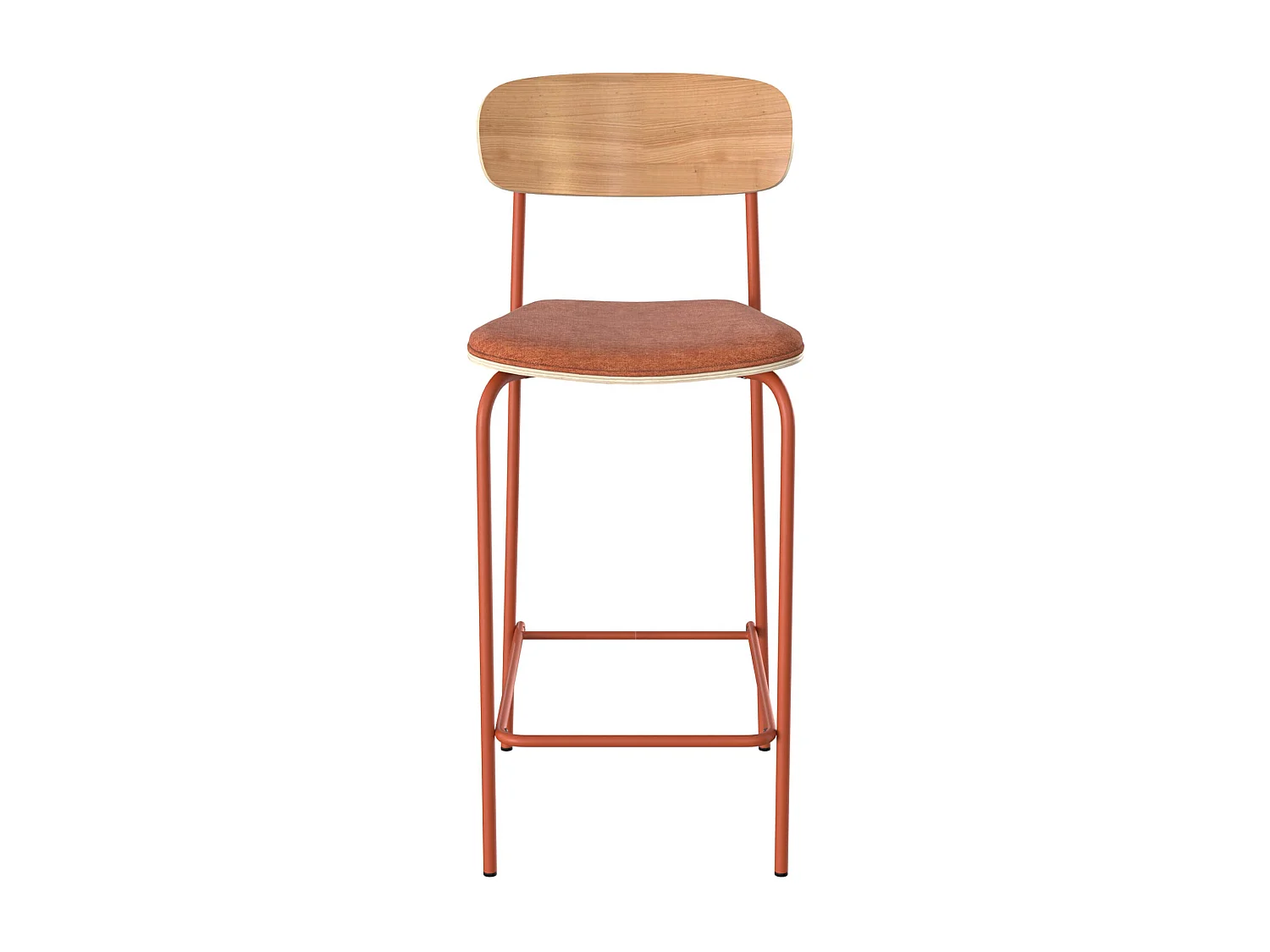 Set di 2 sedie da bar in tessuto terracotta 65 cm - Alba
