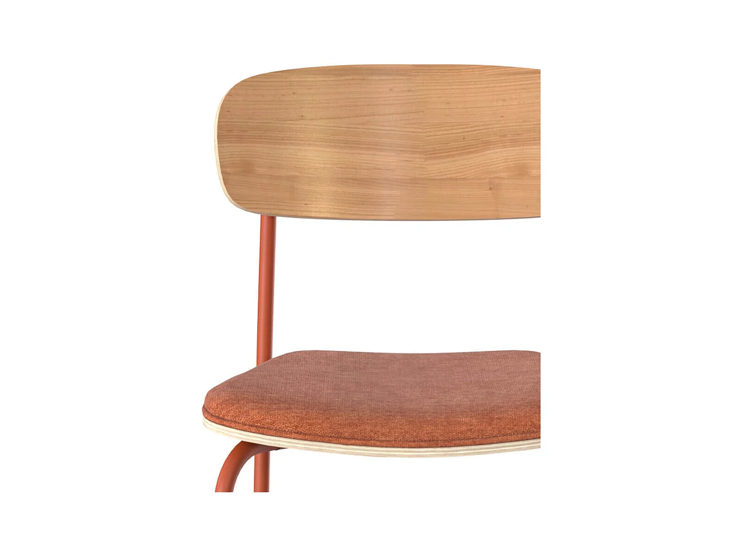 Set di 2 sedie da bar in tessuto terracotta 65 cm - Alba