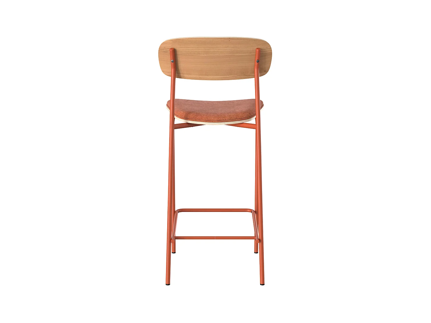 Set di 2 sedie da bar in tessuto terracotta 65 cm - Alba