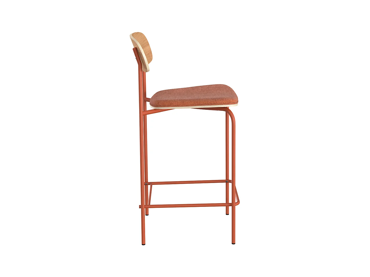 Set di 2 sedie da bar in tessuto terracotta 65 cm - Alba