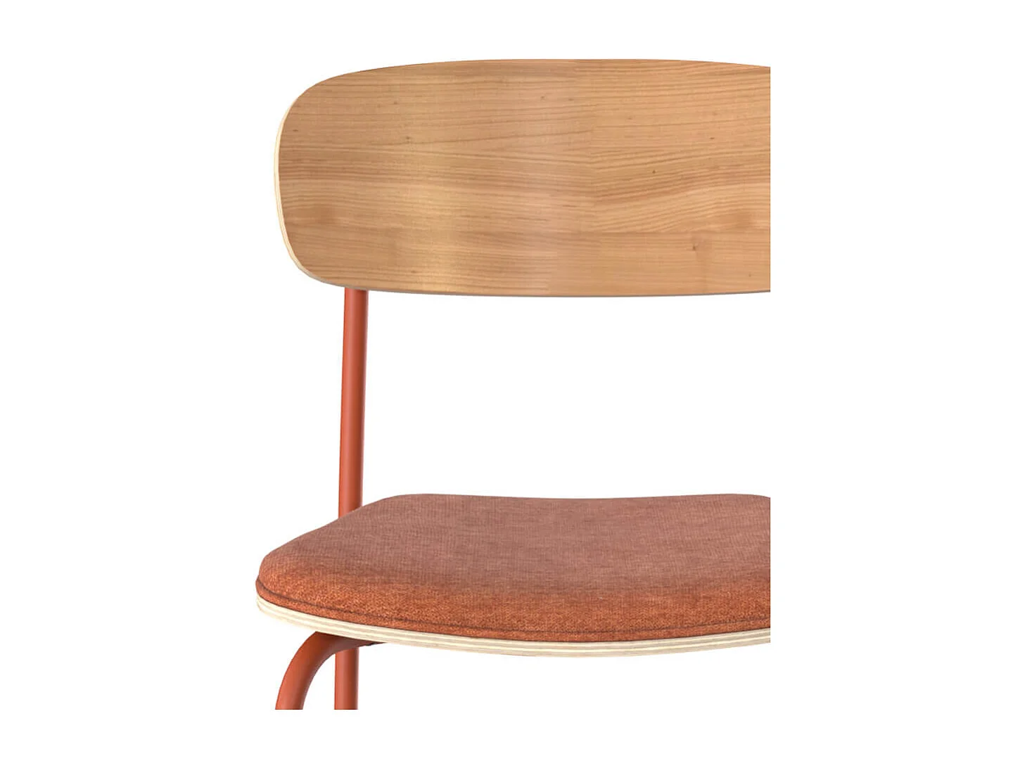 Lot de 2 chaises pour îlot central en tissu terracotta 65 cm - Alba