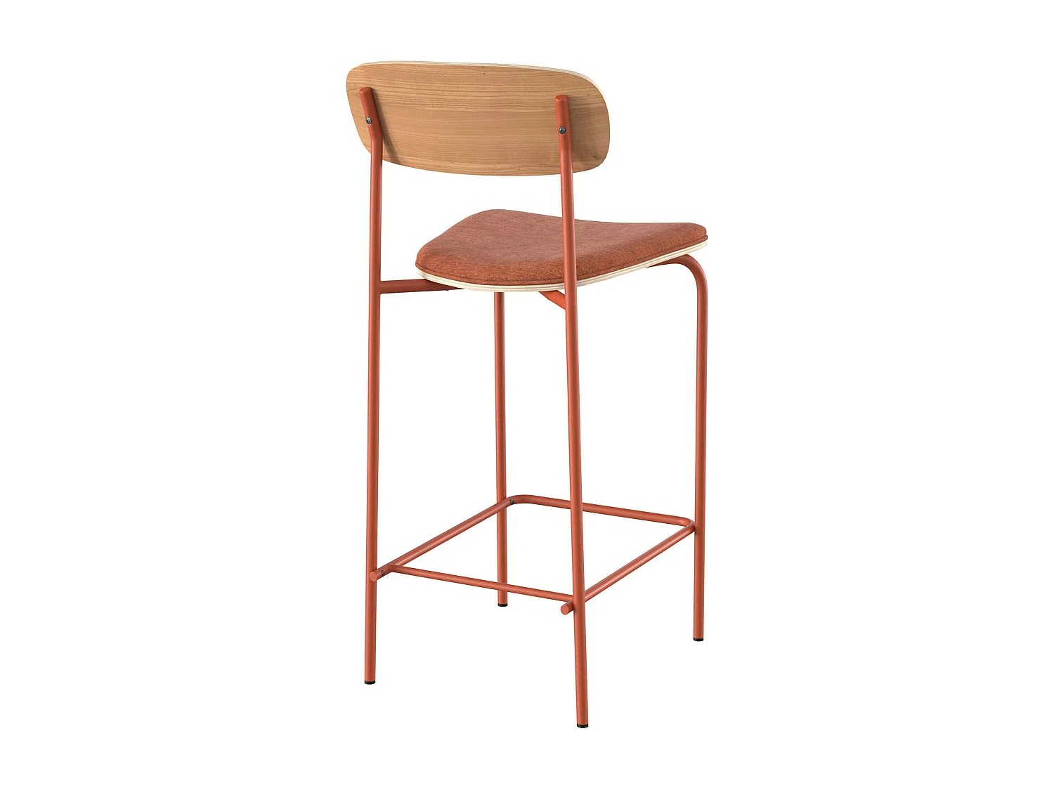 Set di 2 sedie per isola centrale in tessuto terracotta 65 cm - Alba