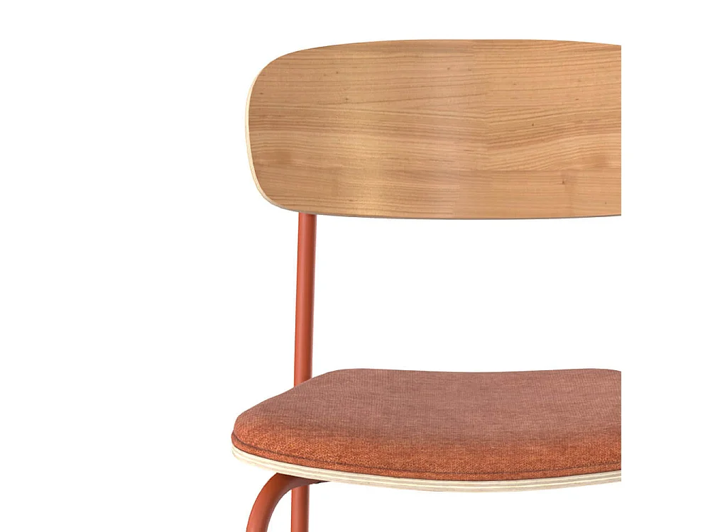 Set di 2 sedie per isola centrale in tessuto terracotta 65 cm - Alba