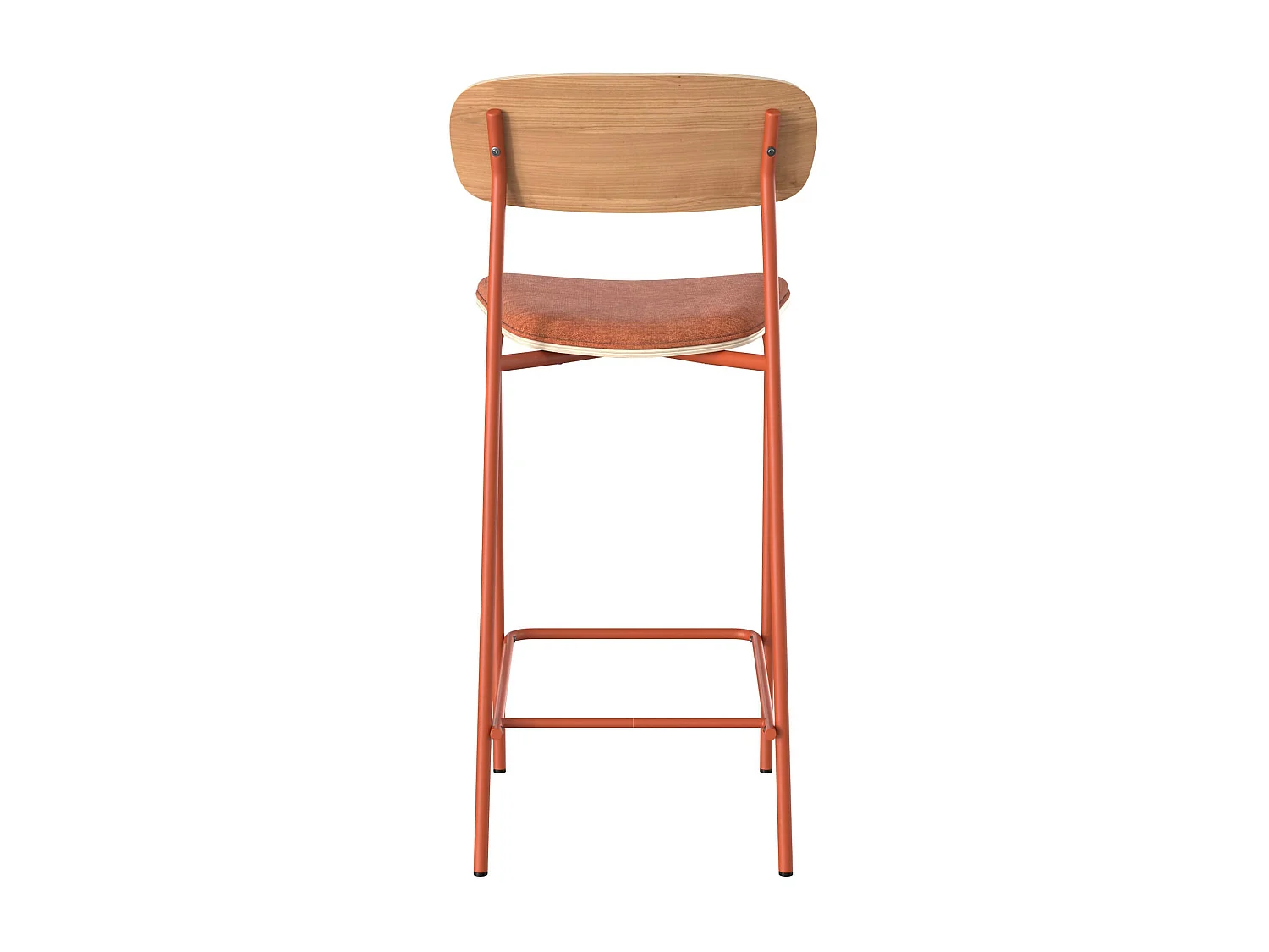 Set di 2 sedie per isola centrale in tessuto terracotta 65 cm - Alba