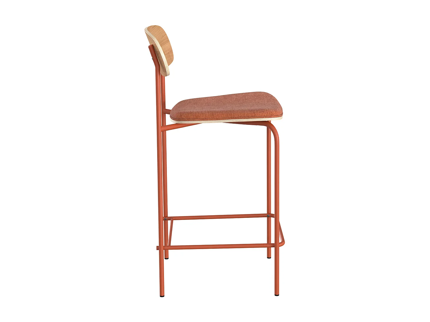 Set di 2 sedie per isola centrale in tessuto terracotta 65 cm - Alba