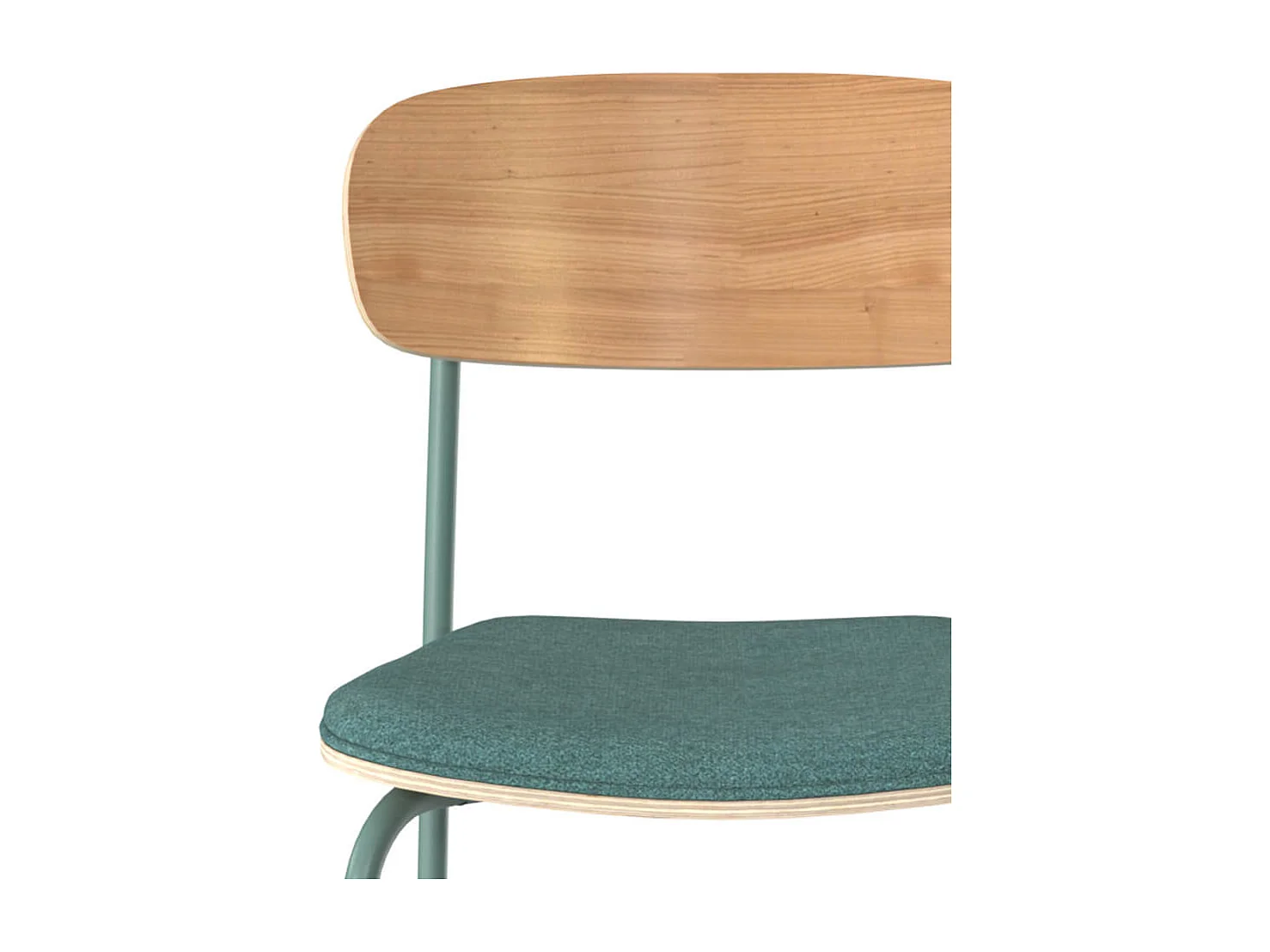 Lot de 2 chaises pour îlot central en tissu bleu canard 65 cm - Alba