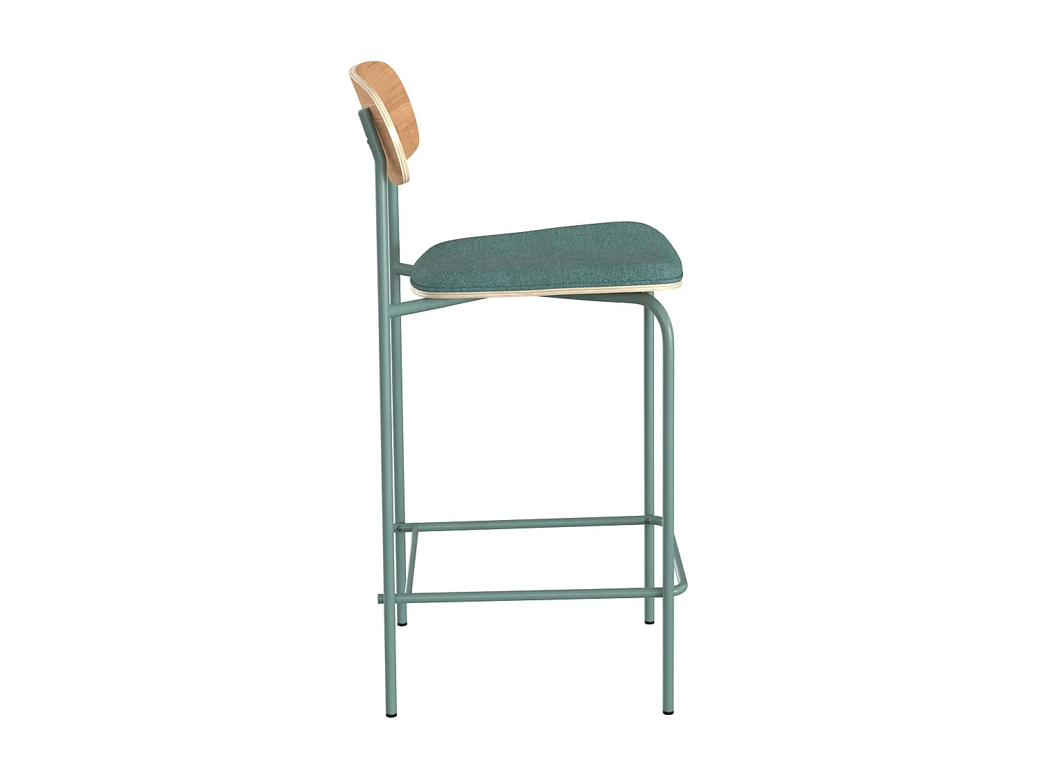 Lot de 2 chaises pour îlot central en tissu bleu canard 65 cm - Alba