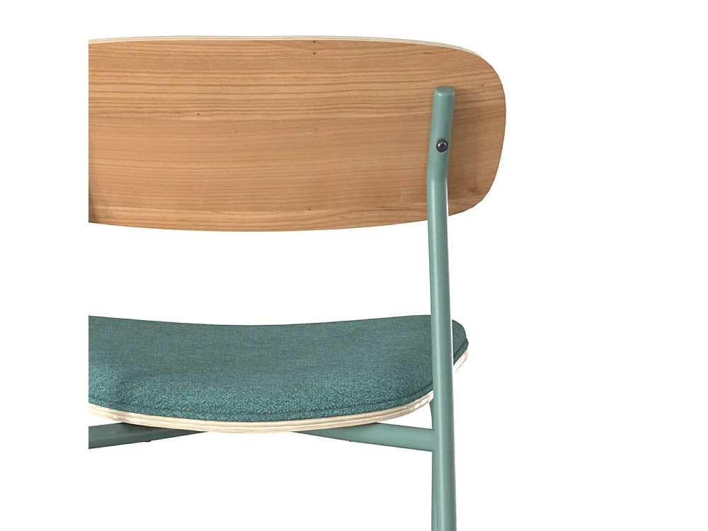 Set de 2 sillas para isla central en tela azul pato 65 cm - Alba