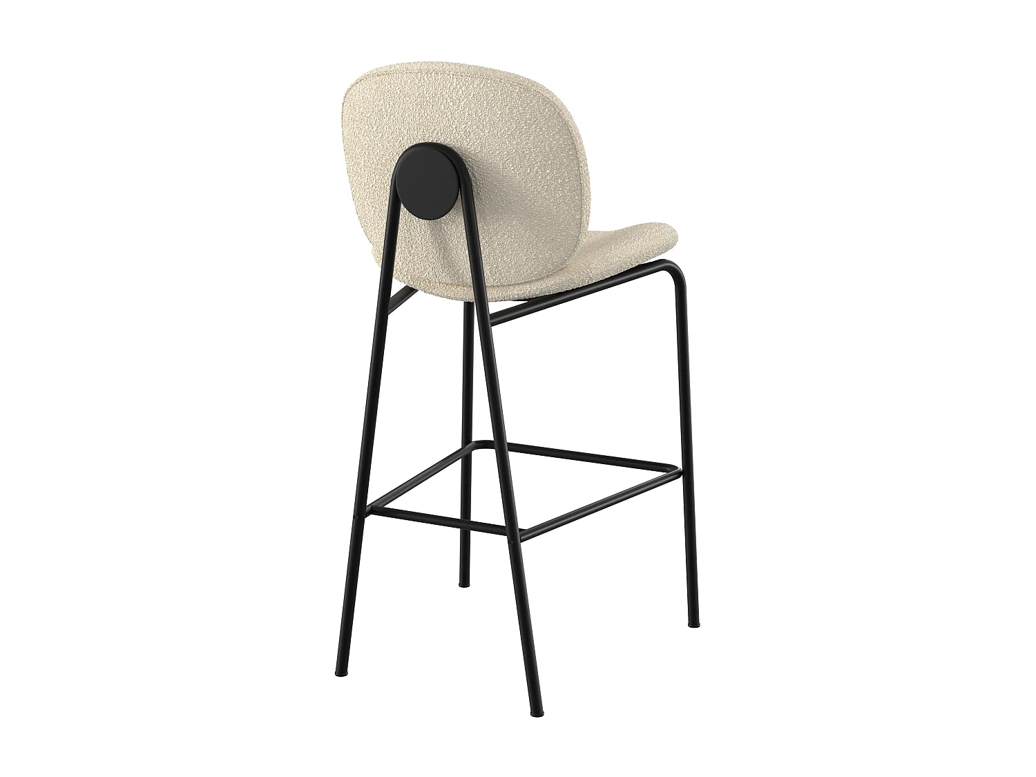 Lot de 2 chaises pour îlot central en tissu bouclé beige 63,5 cm - Iris