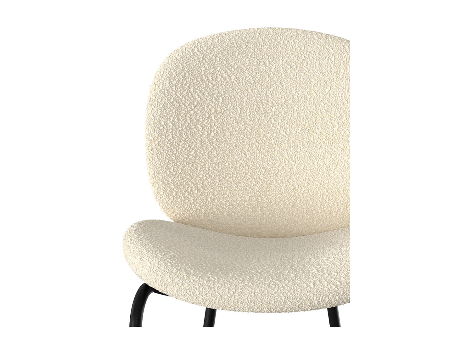 Set di 2 sedie per isola centrale in tessuto bouclé beige 65,5 cm - Iris