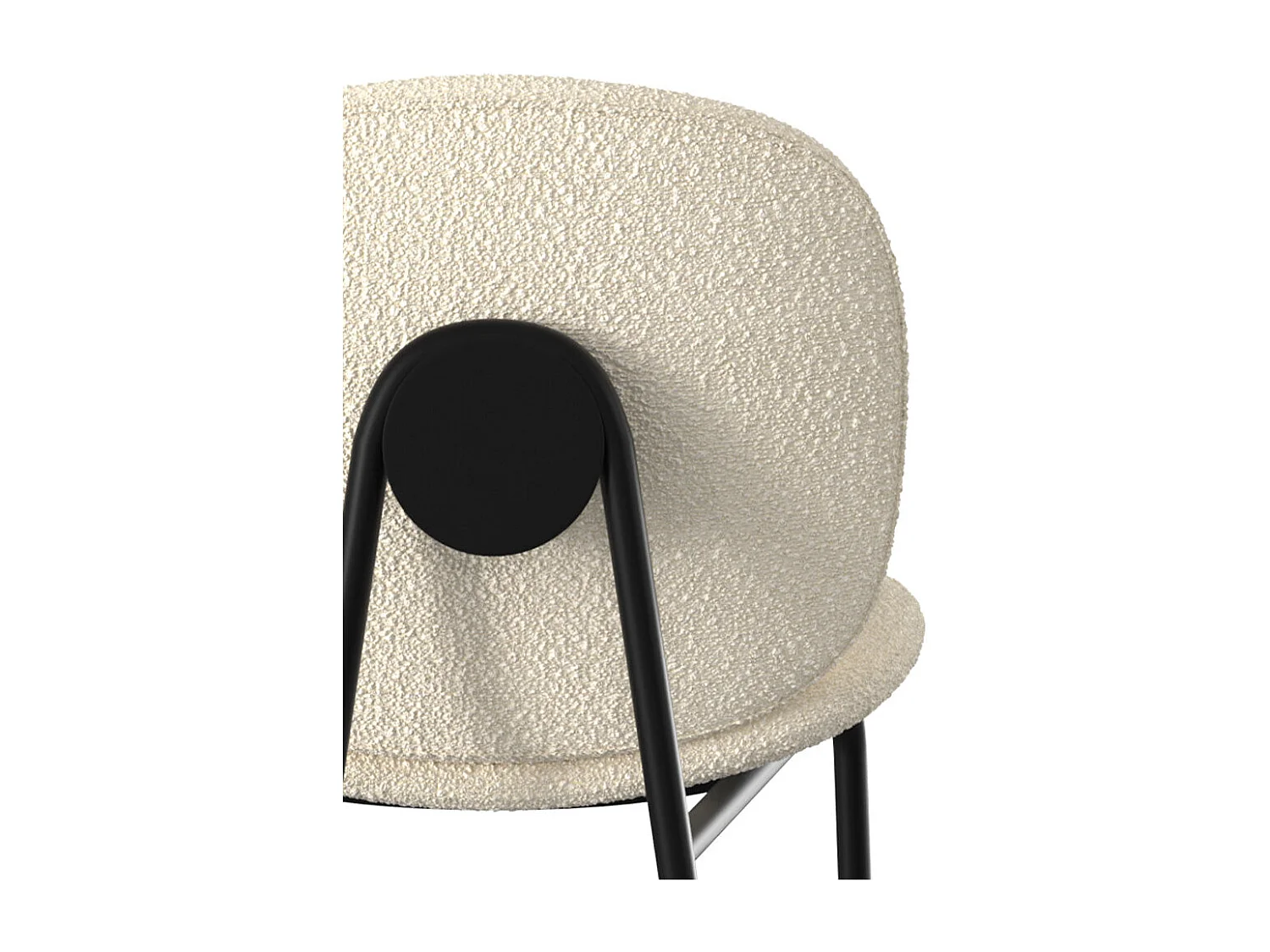 Set di 2 sedie per isola centrale in tessuto bouclé beige 63,5 cm - Iris