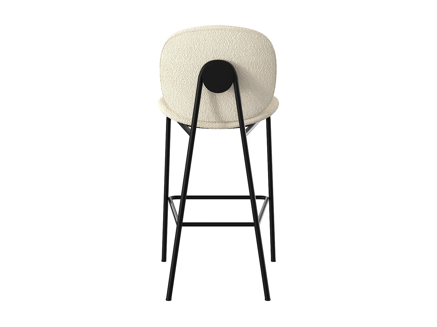 Set di 2 sedie per isola centrale in tessuto bouclé beige 63,5 cm - Iris