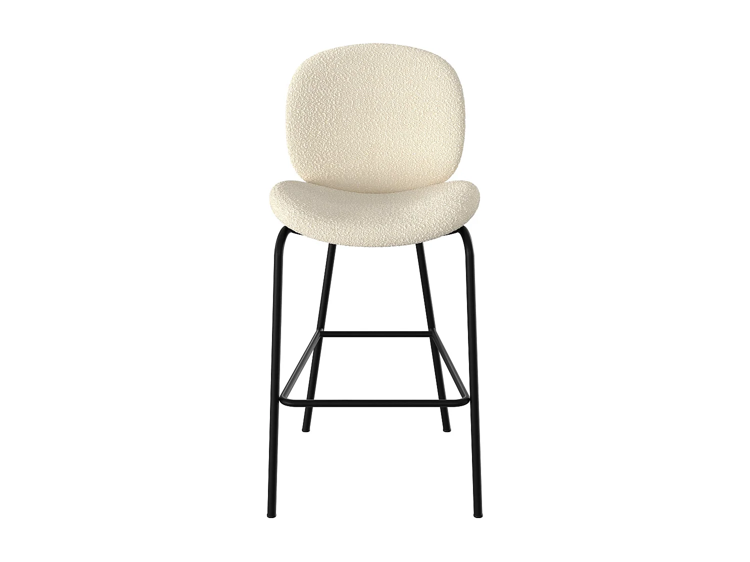 Set di 2 sedie per isola centrale in tessuto bouclé beige 63,5 cm - Iris