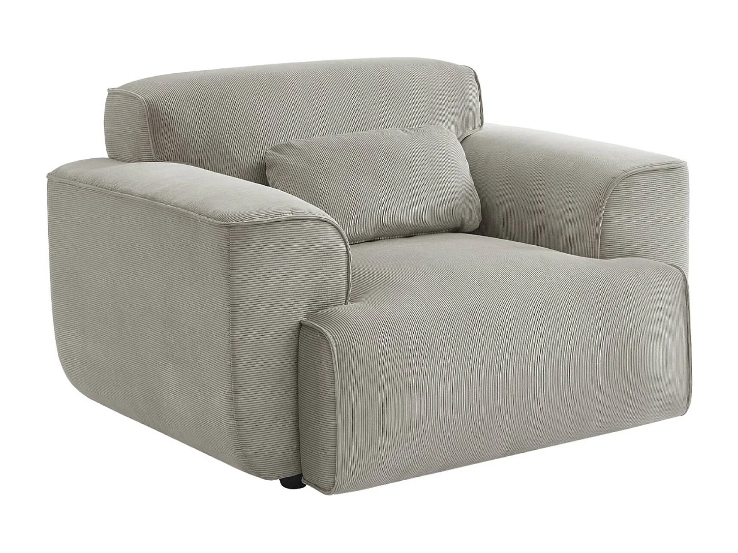 Sillón de pana con cojín gris claro