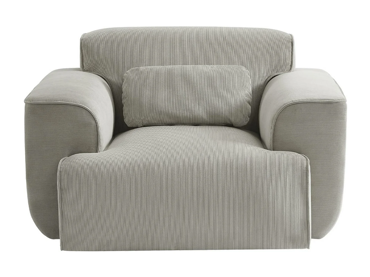 Sillón de pana con cojín gris claro