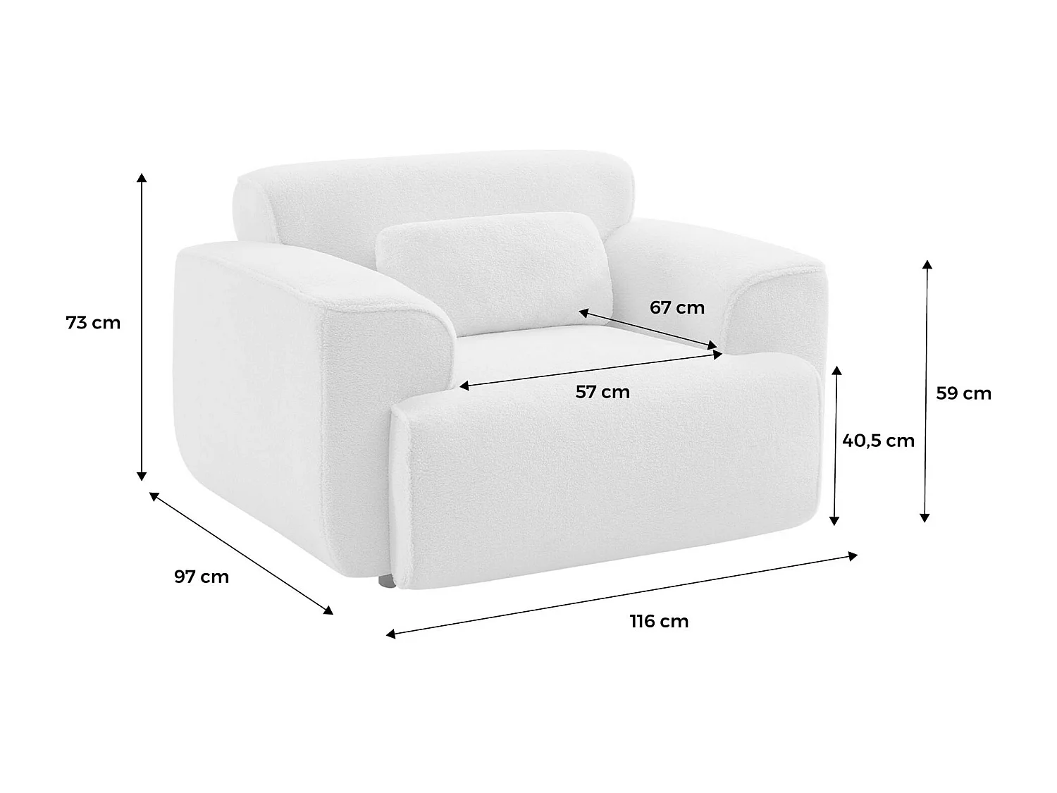 Sillón de pana con cojín gris claro