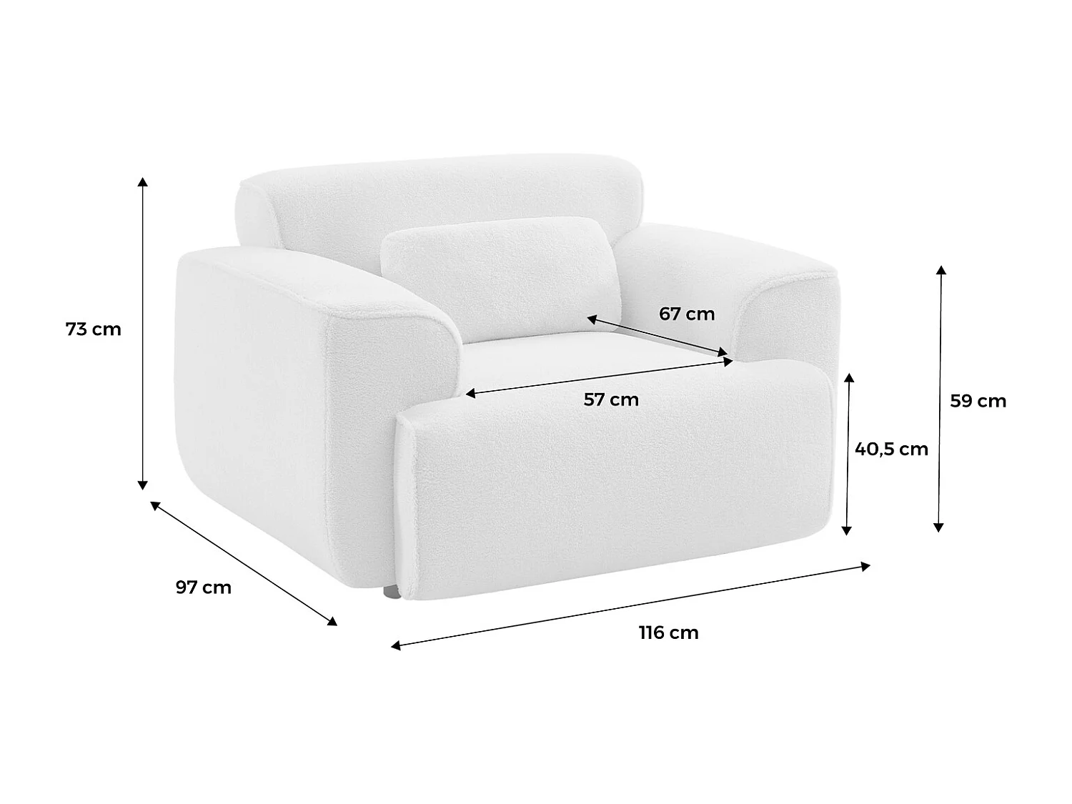 Sillón de pana con cojín gris claro