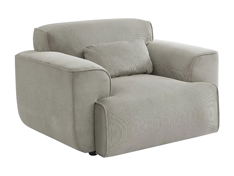 Sillón de pana con cojín gris claro