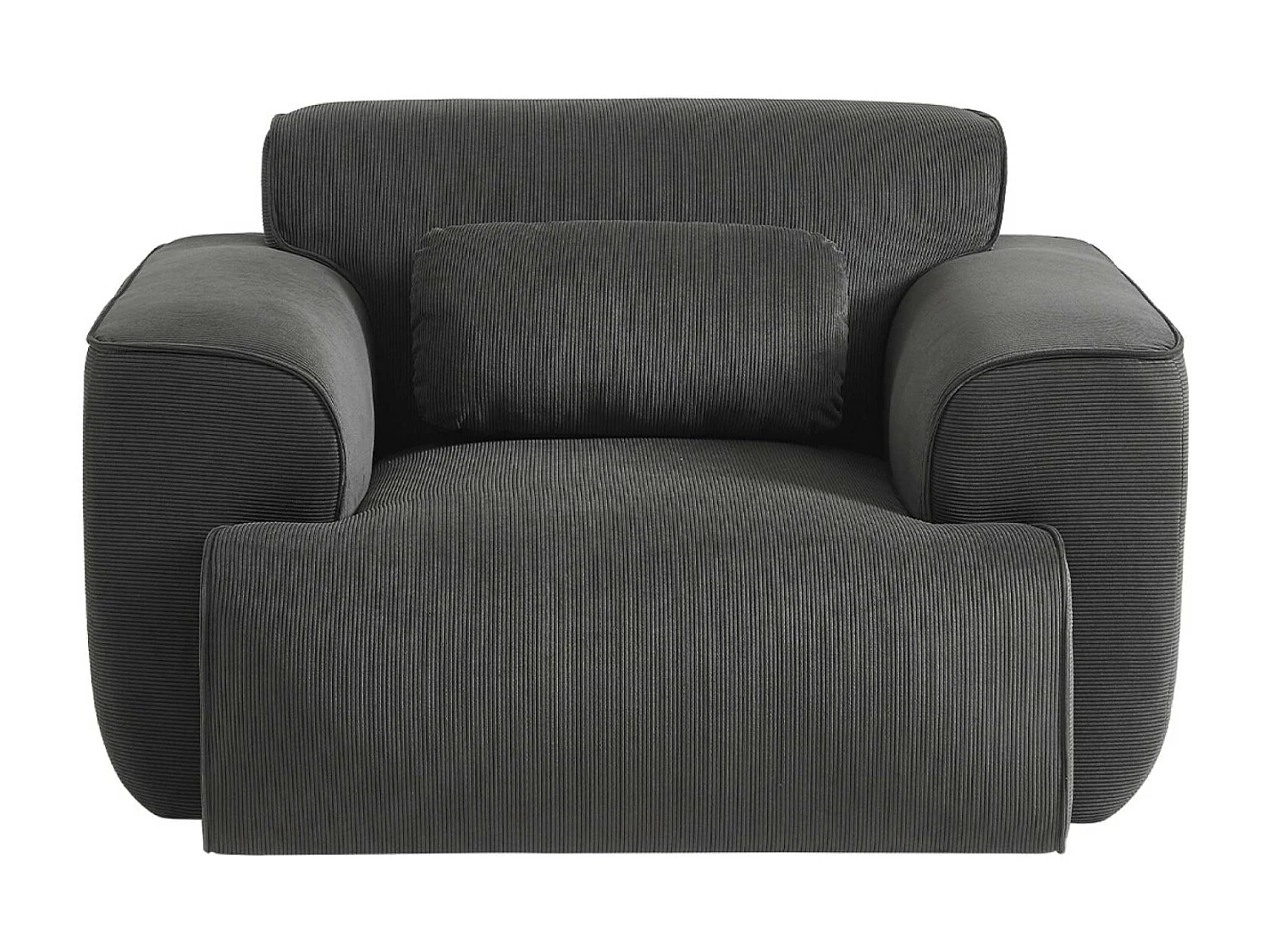 Sillón de pana con cojín gris oscuro