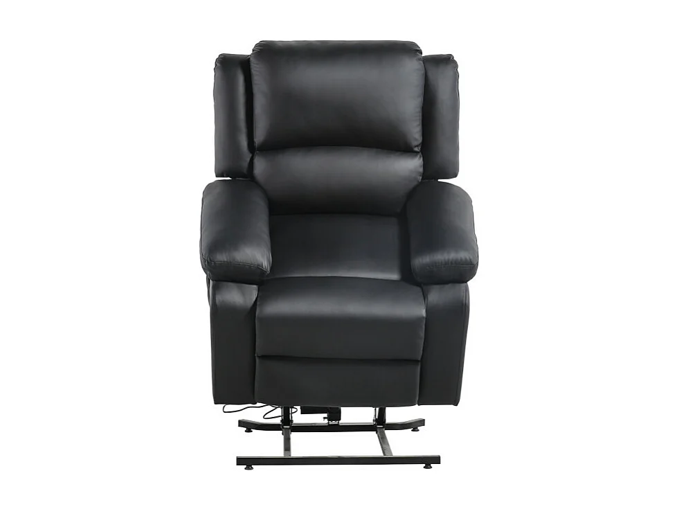 Fauteuil De Relaxation Electrique Releveur Et Massant En Simili Léo - Noir - L88 x 93 x 98cm - Loungitude