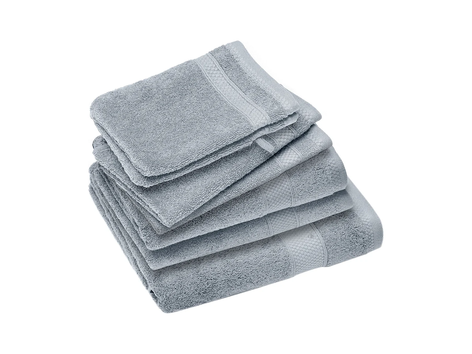 Parure de bain coton 550 g/m2 NAÏA par lot de 7 bleu Glacier