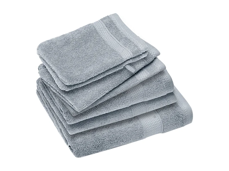 Parure de bain coton 550 g/m2 NAÏA par lot de 7 bleu Glacier