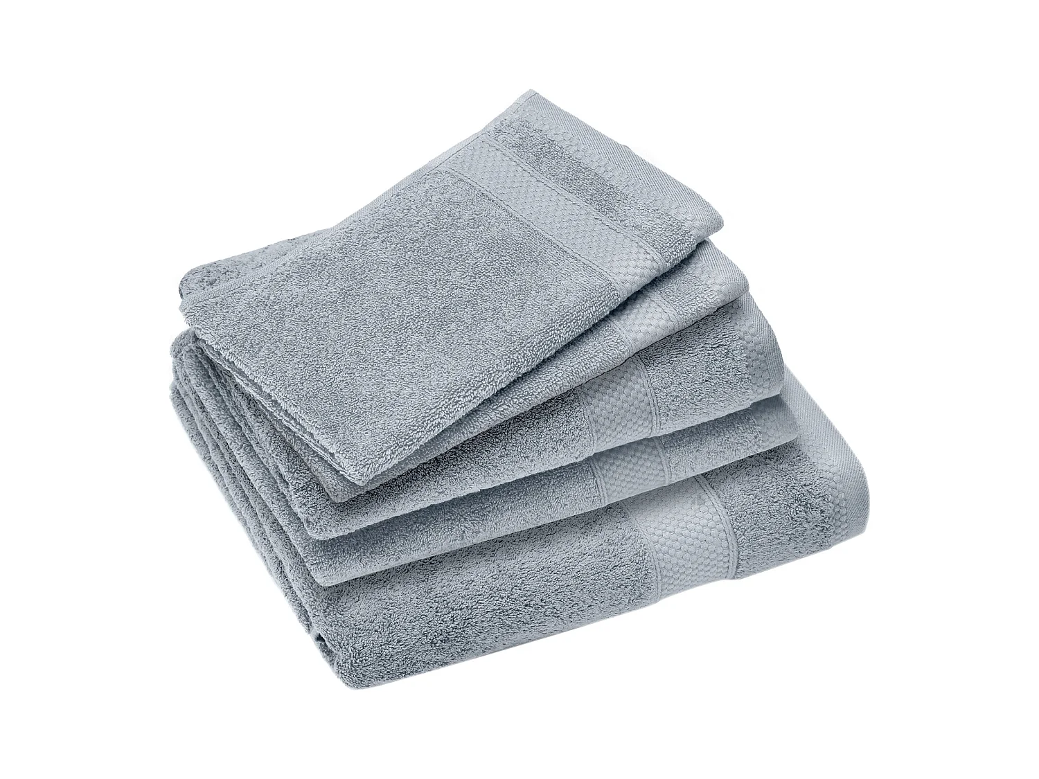 Parure de bain coton 550 g/m2 NAÏA par lot de 5 bleu Glacier
