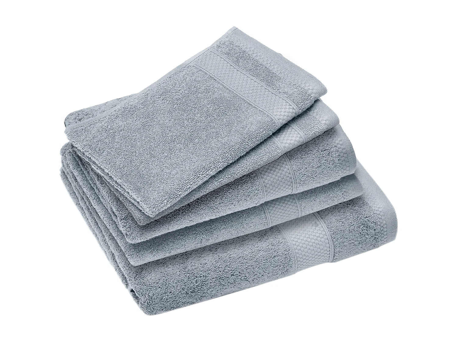 Parure de bain coton 550 g/m2 NAÏA par lot de 5 bleu Glacier