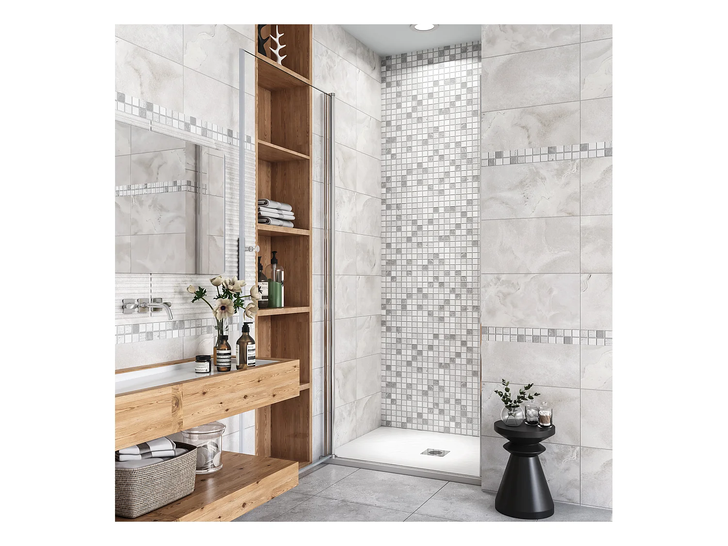 90x185cm Schwingtür Nano Glas Duschkabine ESG Duschabtrennung Drehtür Nischentür