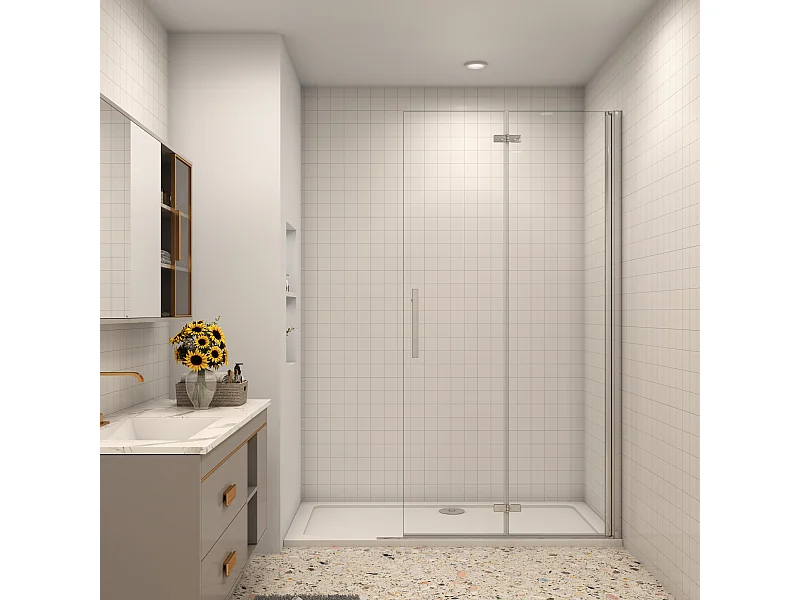 80x185cm Walk in Faltbar+drehbar Nano ESG Glas Duschwand Duschtür Duschabtrennung Dusche