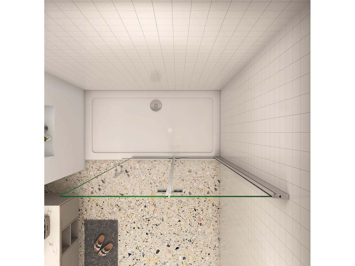 80x185cm Walk in Faltbar+drehbar Nano ESG Glas Duschwand Duschtür Duschabtrennung Dusche