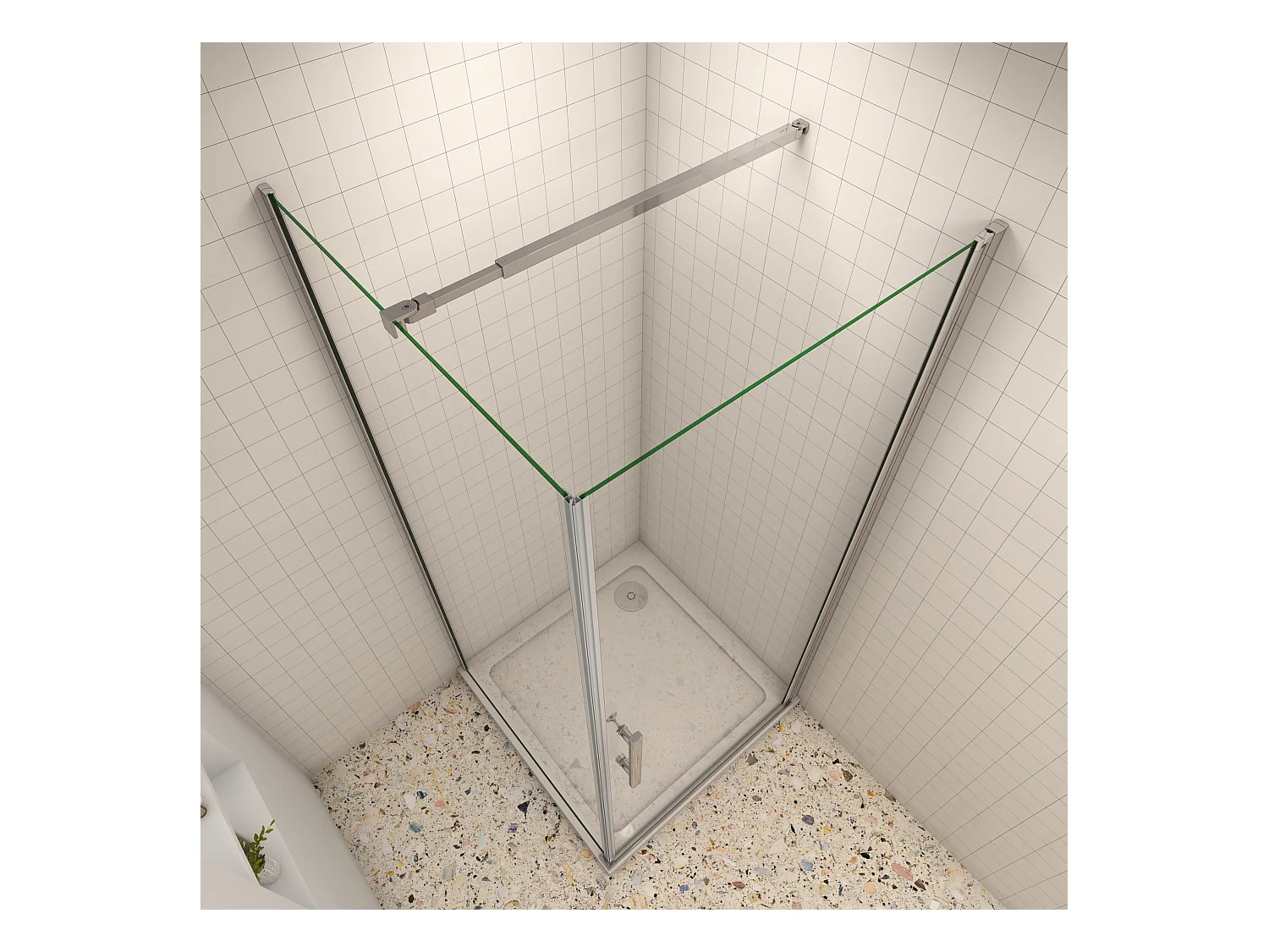 76x90x185cm Scharniertür Duschkabine