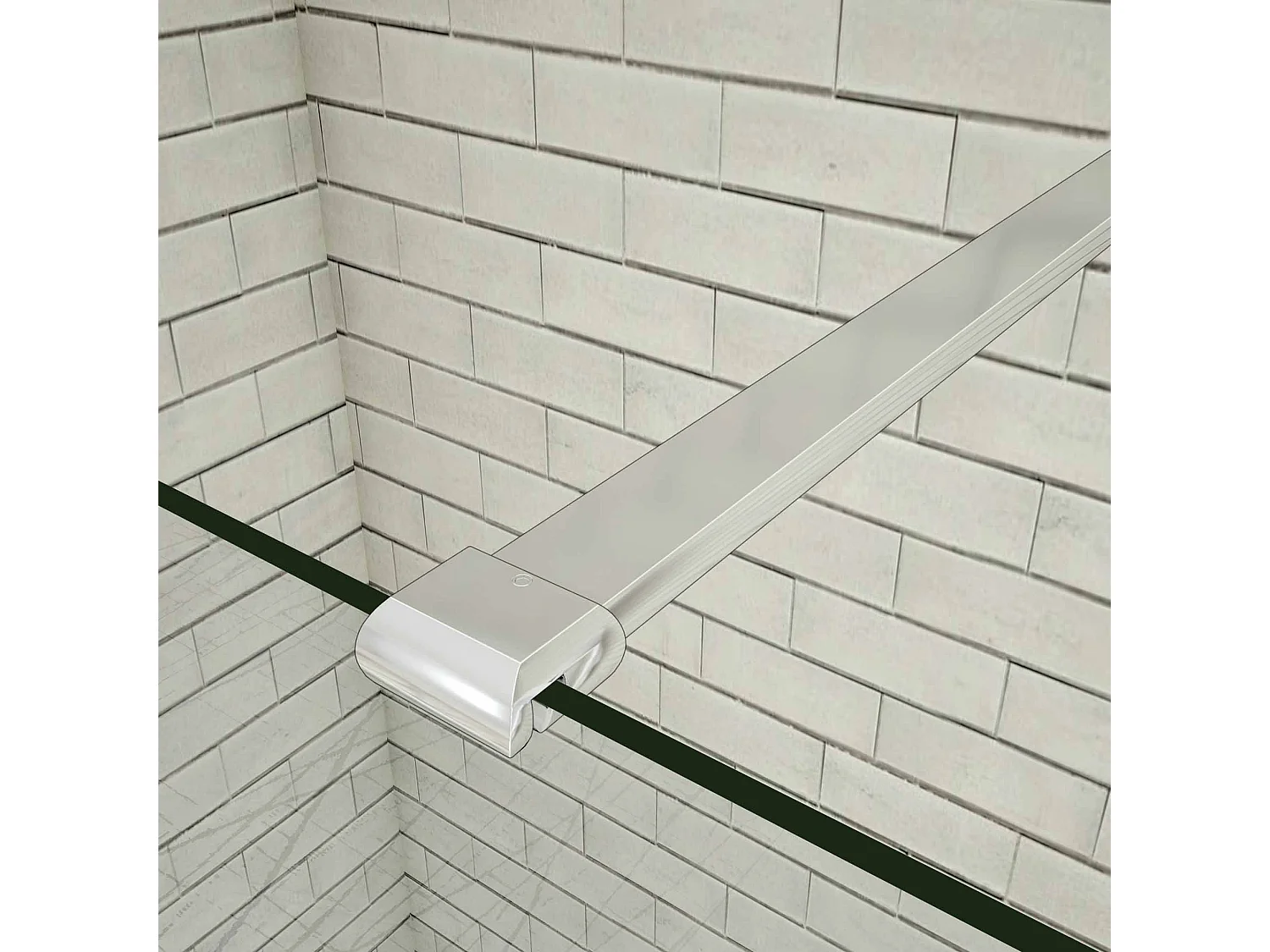 30x200cm+N Form: 140cm Stabilisator 8mm Nano Sicherheitsglas Walk in Duschwand Duschabtrennung Höhe 200cm