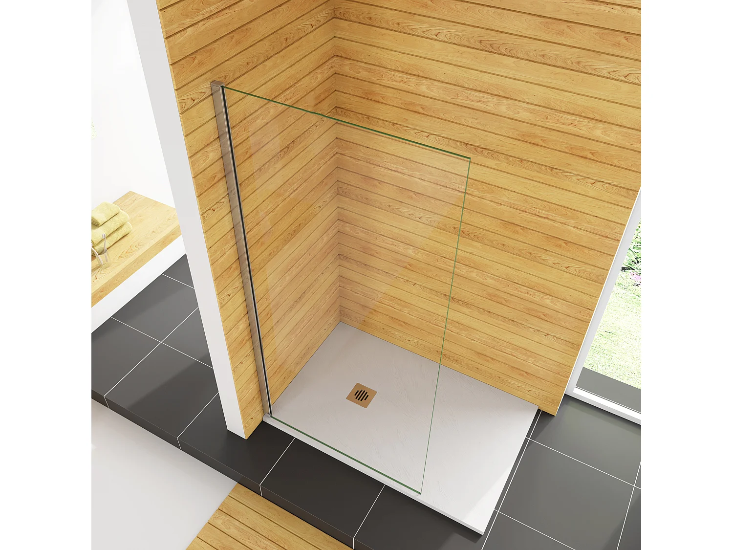 120x200cm Duschabtrennung Walk In 8mm Nano ESG Klarglas Duschtrennwand Höhe 200cm