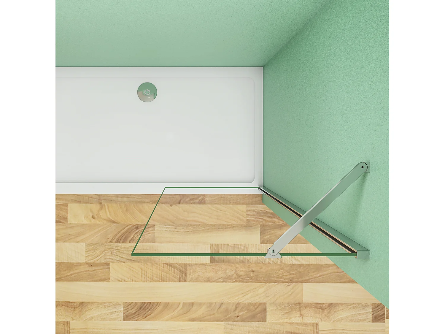 120x200cm+45cm Stabilisator 8mm ESG Sicherheitsglas Walk in Dusche Duschwand Nano Glas Duschabtrennung Höhe 200cm