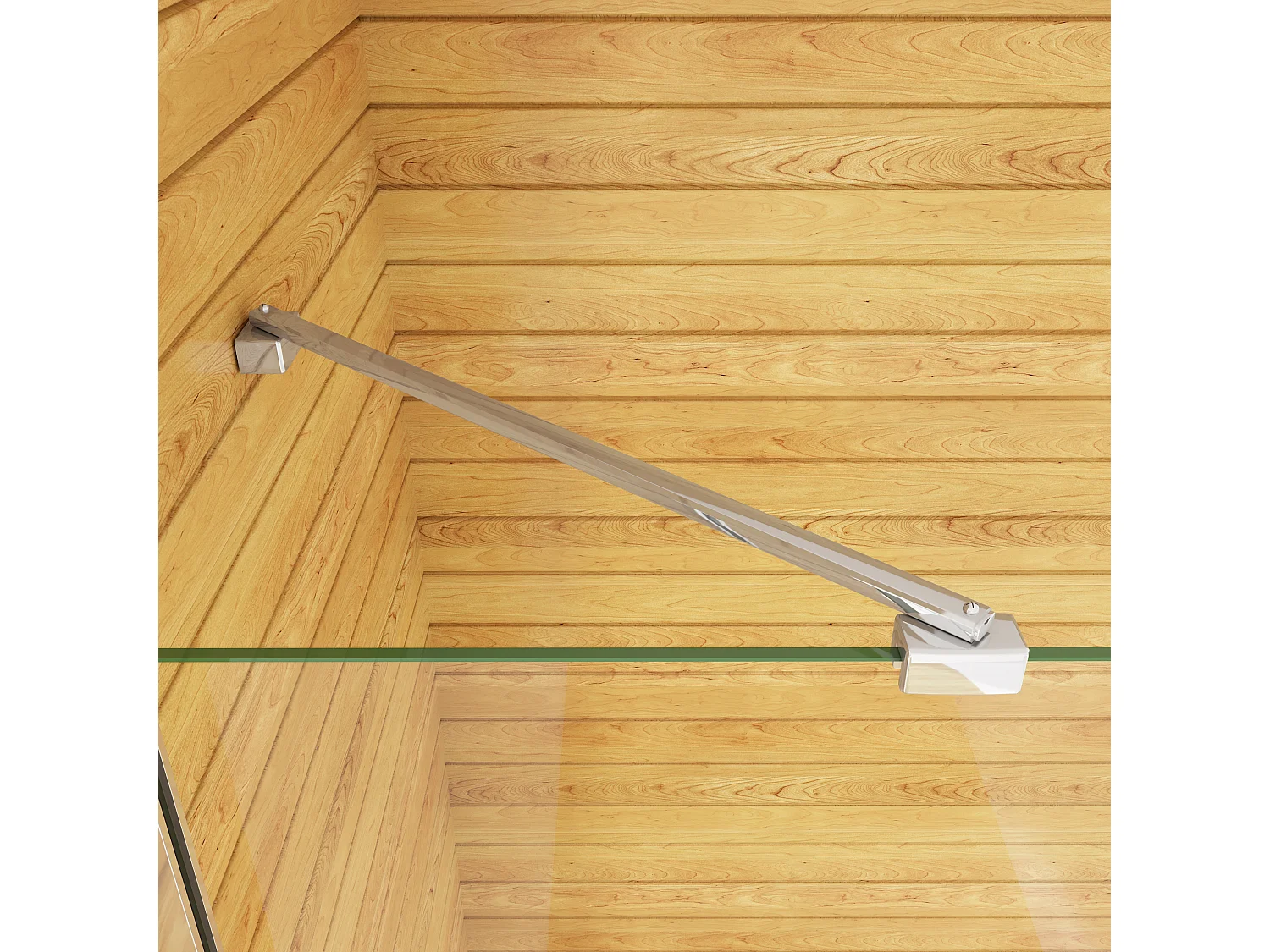 Duschabtrennung Duschwand Walk in 45 cm Querhaltstange 50 cm Gals