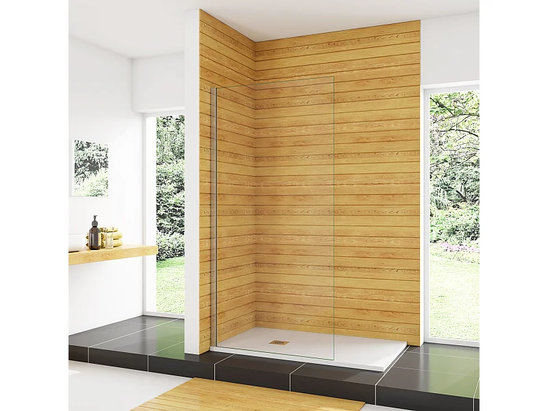 130x200cm Duschabtrennung Walk In 10mm Nano ESG Klarglas Duschtrennwand Höhe 200cm