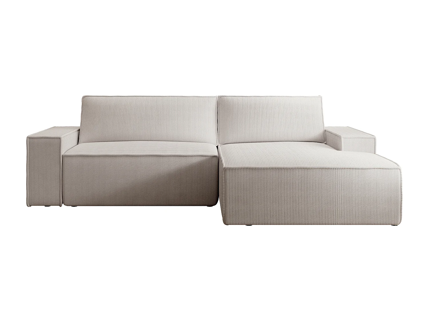 Ecksofa - Ecke rechts - Cord - Beige - AMELIA
