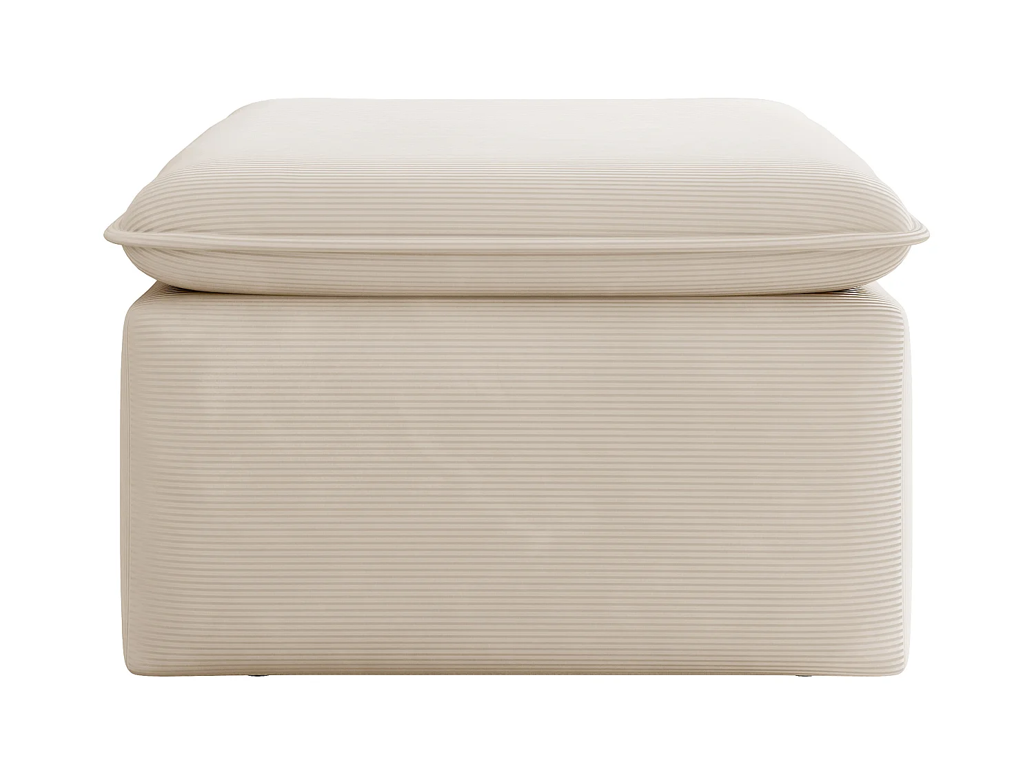 Puf de terciopelo beige TEODORA