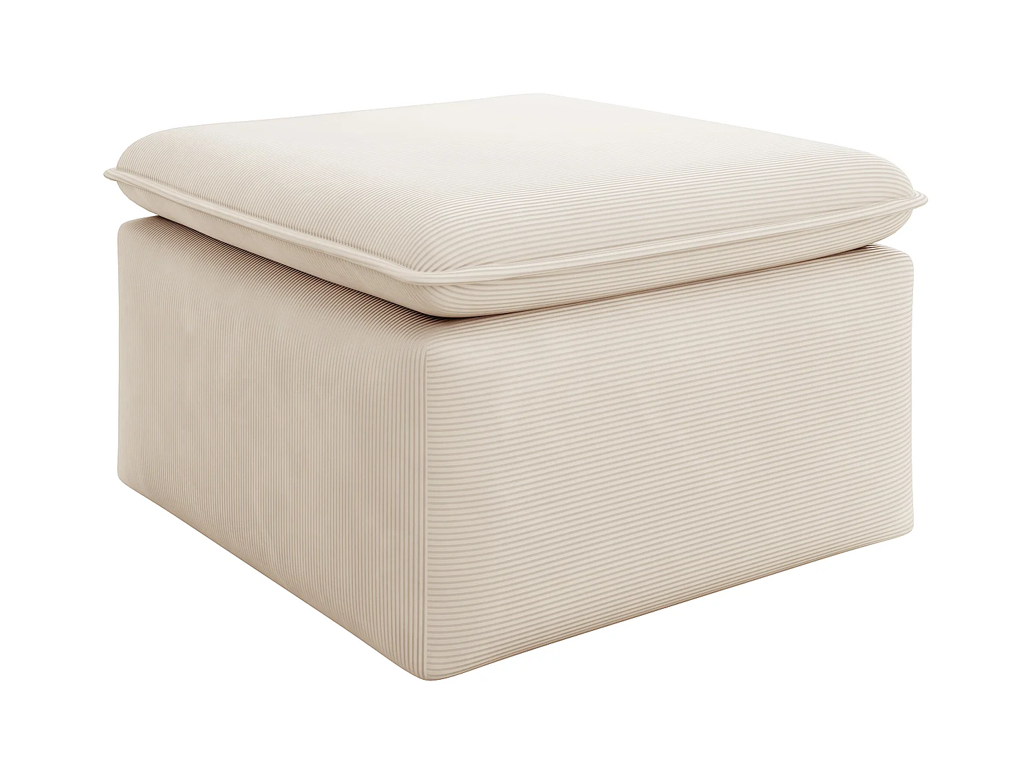 Puf de terciopelo beige TEODORA