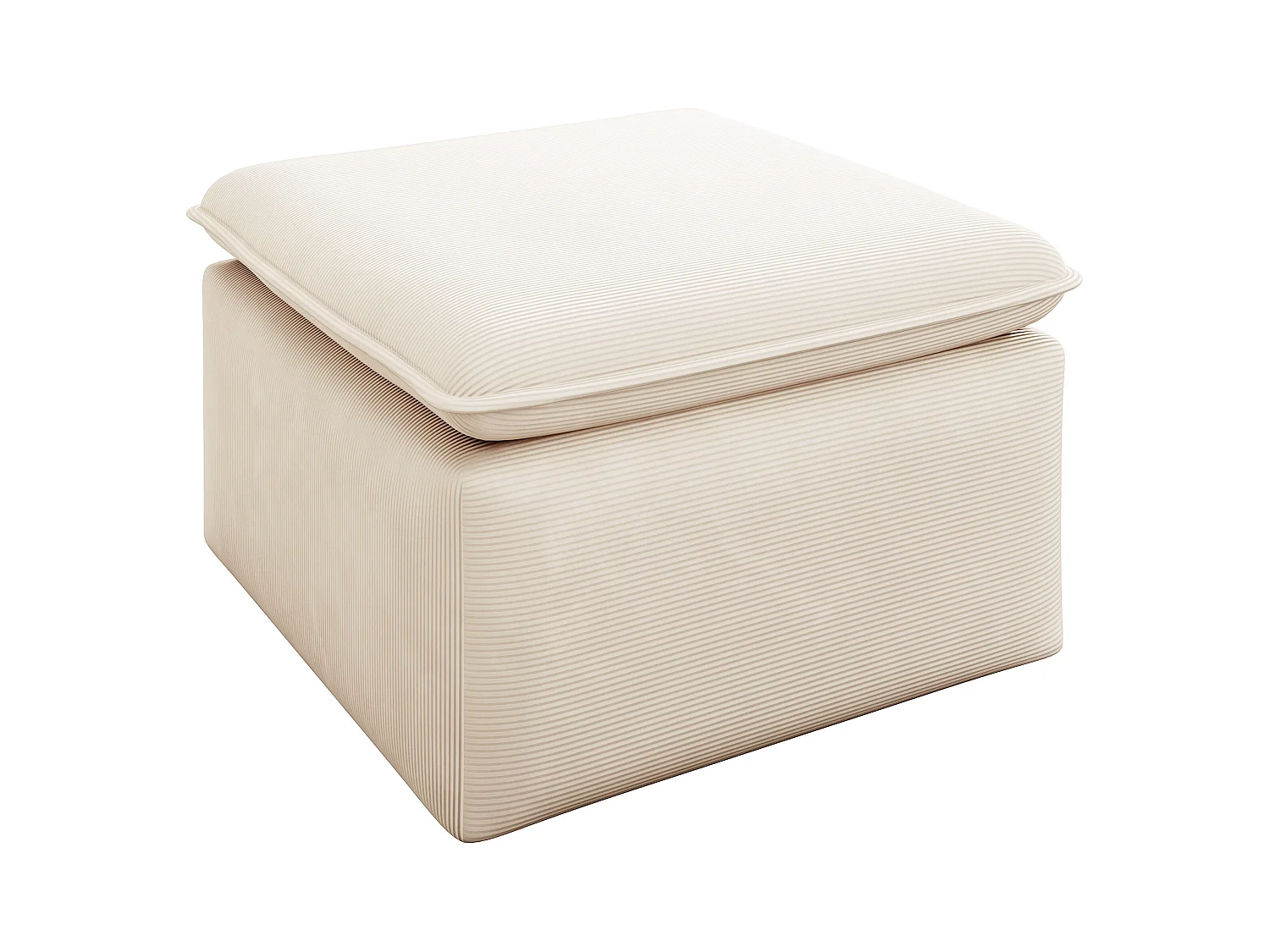 Puf de terciopelo beige TEODORA