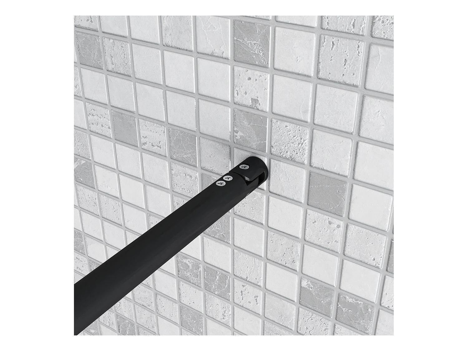 80x200cm Schwarzrahmen Walk in Duschkabine Duschwand +70-120cm Stabilisator 10mm NANO ESG-Glas Duschabtrennung Duschtrennwand