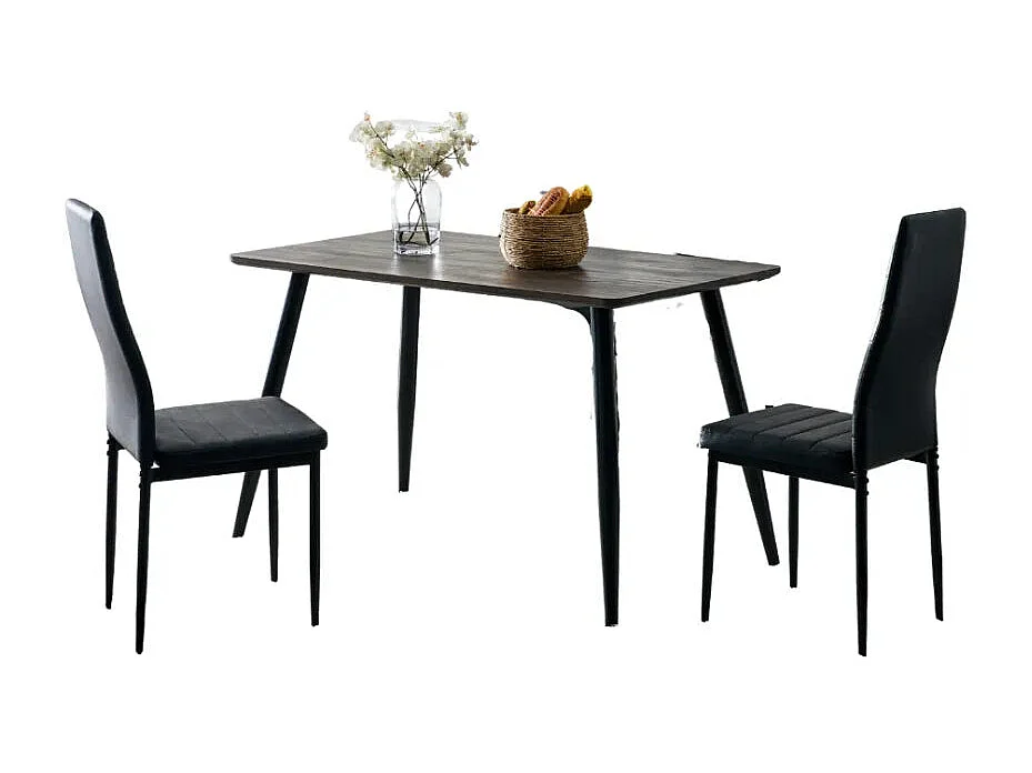 Table à manger style industriel en bois AMMO métal noir