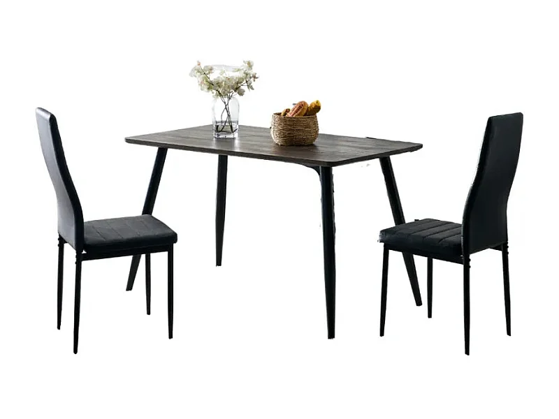 Table à manger style industriel en bois AMMO métal noir