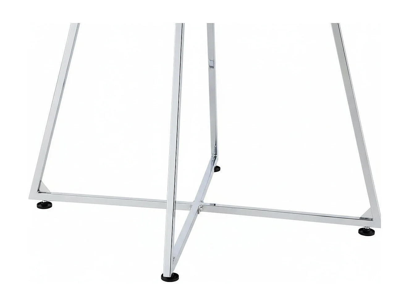 Table à manger ronde HELOISE Chrome - Plateau Marbré Blanc D120 cm