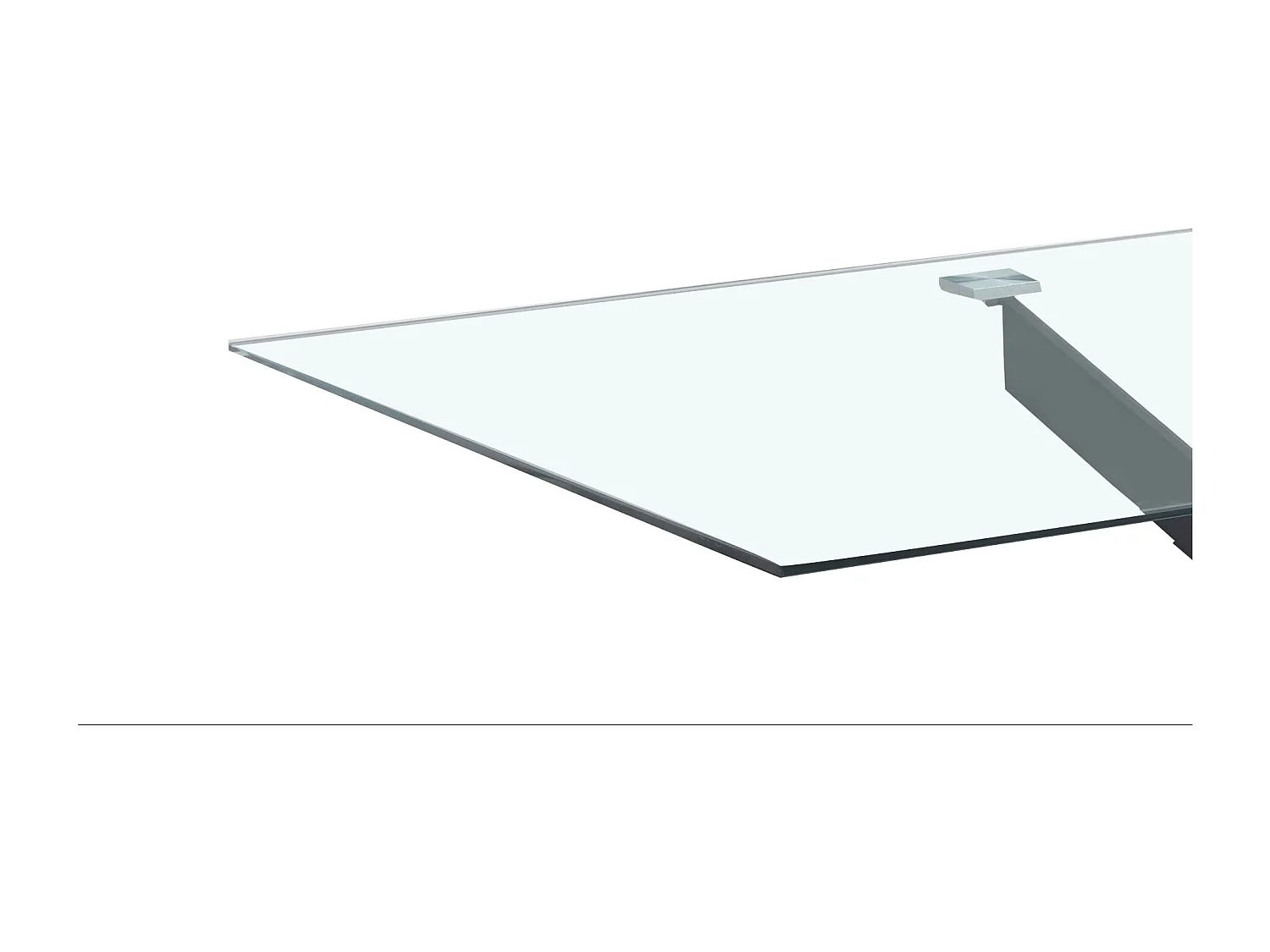 Table Repas JESSICA XXL Métal noir et plateau en verre MARBRE NOIR 180 cm 6 à 8 couverts Transparent