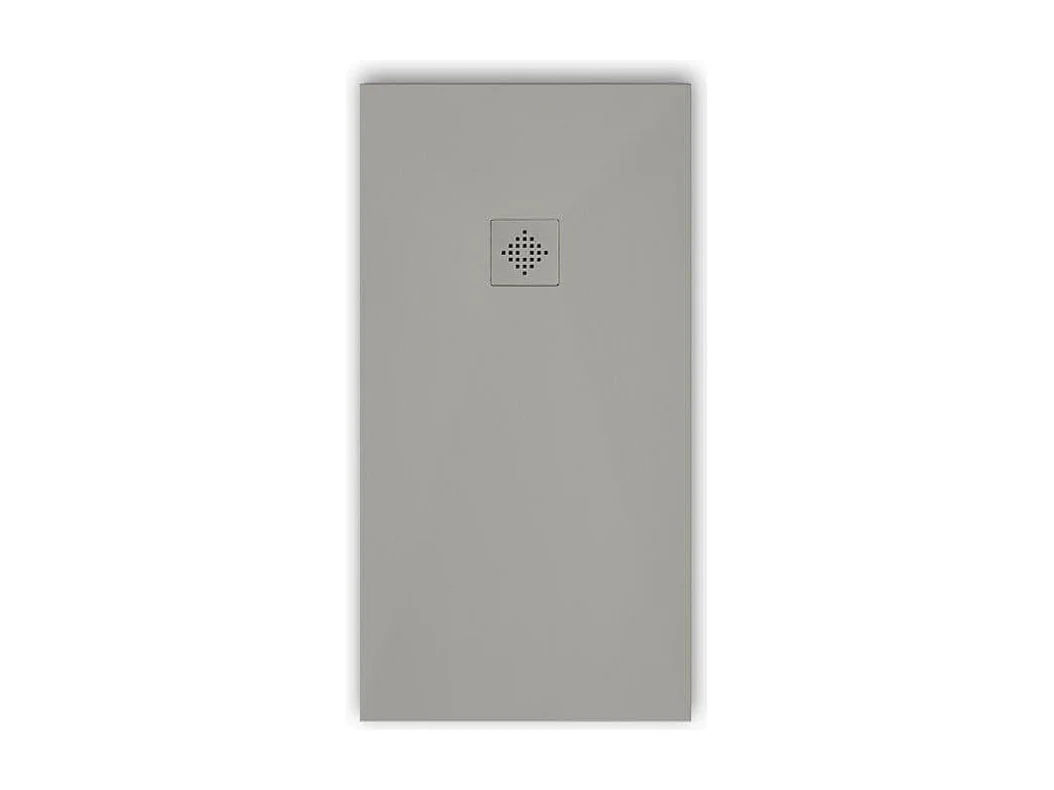 Receveur de douche 70 x 130 cm extra plat PURE en résine surface ardoisée gris Grille grise