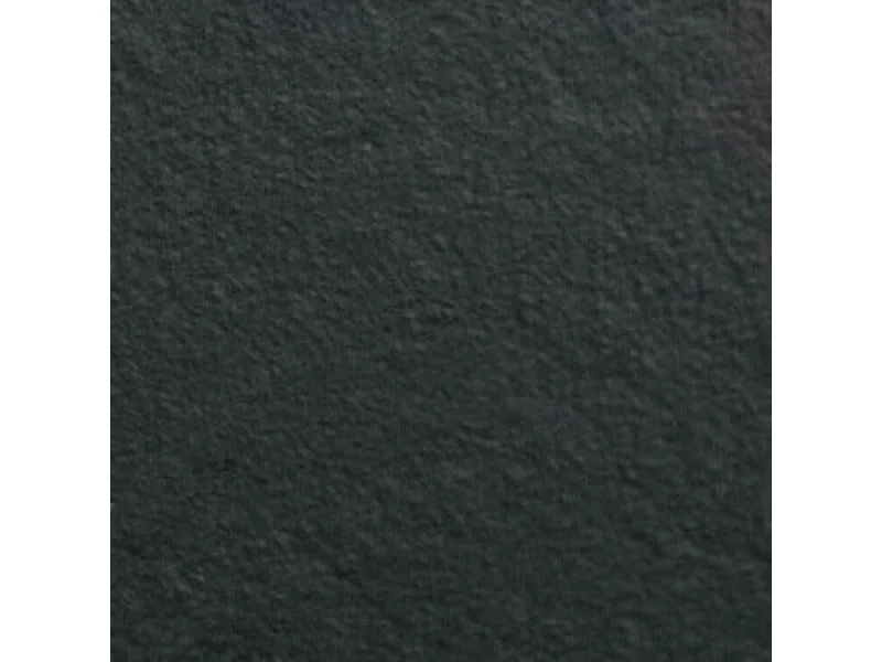 Mineralguss-Duschwanne extra flach PURE Schieferoptik anthrazit 100x120 cm Edelstahl in gleicher Farbe Auslaufschutz in Farbe