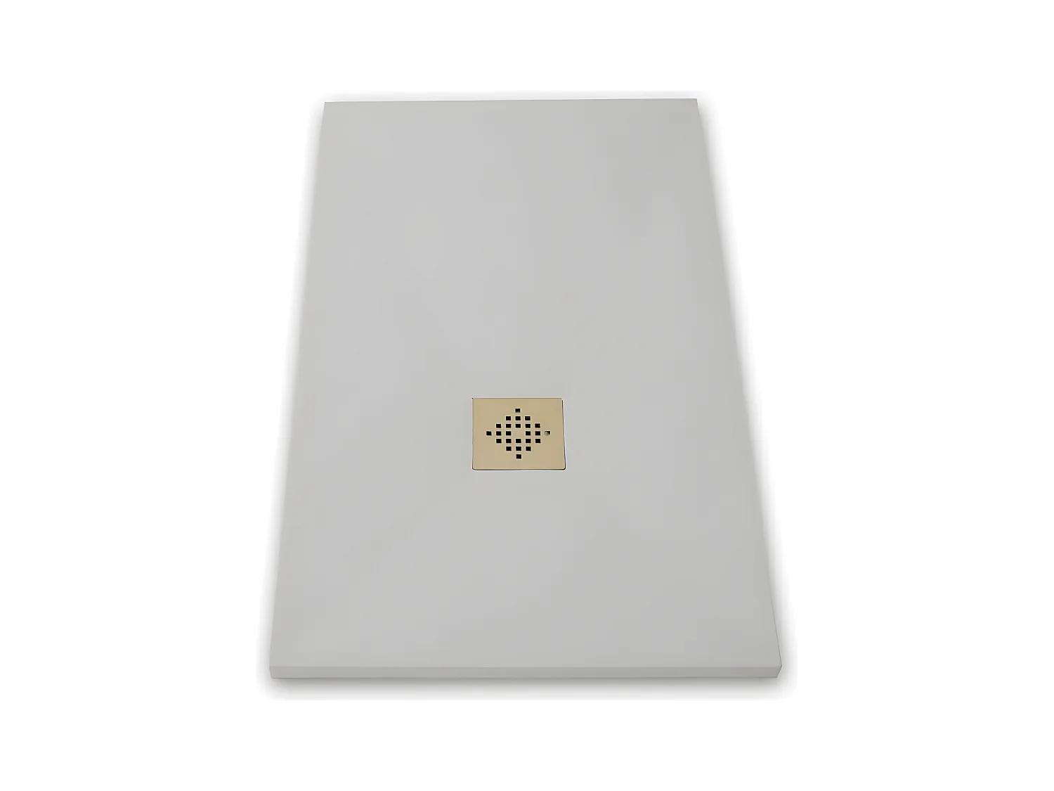 Receveur de douche 100 x 160 cm extra plat PURE en résine surface ardoisée gris Grille grise
