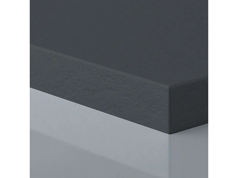 Receveur de douche 80 x 80 cm extra plat PURE en résine surface ardoisée anthracite Grille anthracite